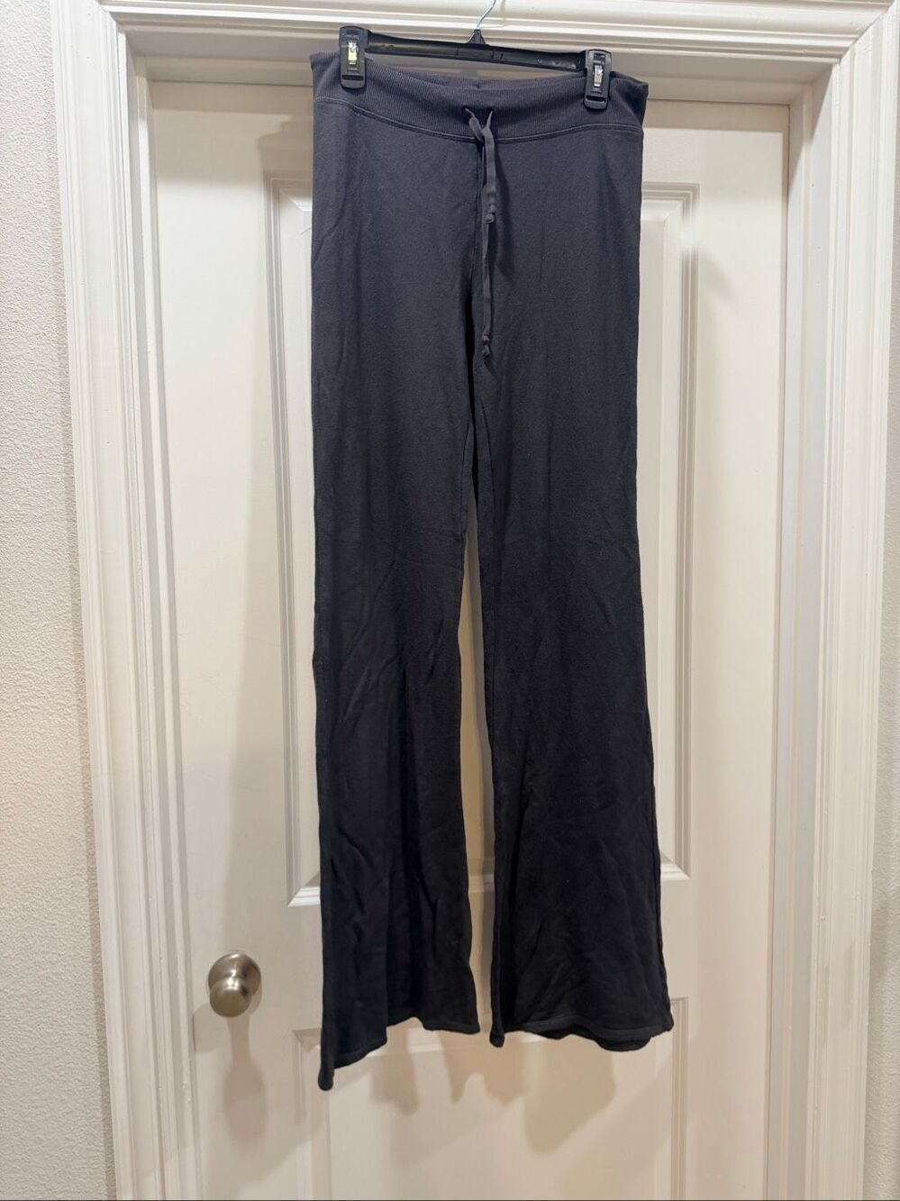 SKIMS Soft Lounge Ribbed Pants Onyx Black Drawstring Wide Leg Size Medium M
